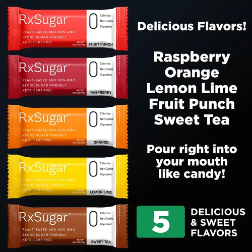 Vista 5 de RxSugar Swealthy Stix 30 paquetes de palitos de caramelo sin azúcar Edulcorante de alulosa 0 calorías, 0 carbohidratos netos, 0 glucémicos