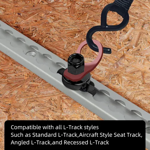 Vista 6 de L-Track Tuerca de Espárrago Roscado de Doble Oreja para Sujeción, Utilizada con Rieles L Track para Control de Carga de Caja de Camión o Remolque