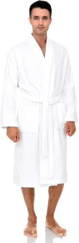Vista 3 de TowelSelections Bata para hombre. Bata tipo kimono, de algodón con bucles turco, hecha en Turquía.
