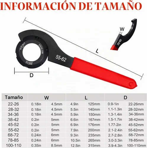 Vista 3 de Juego de herramientas de llave inglesa de ajuste coilover de 9 piezas para Rojo