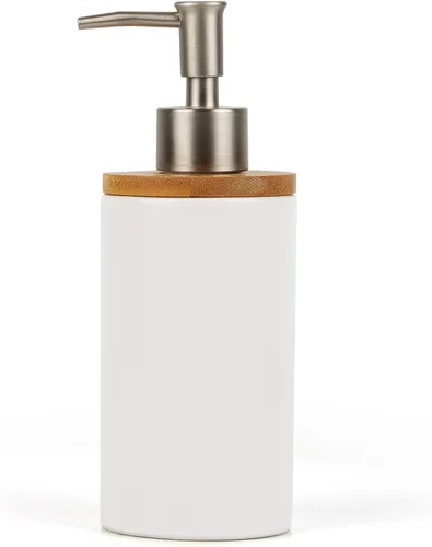 Vista 9 de Dispensador de jabón de cerámica, dispensador de jabón de manos, líquido recargable, ideal para cocina y baño, decorativo, paquete de 2