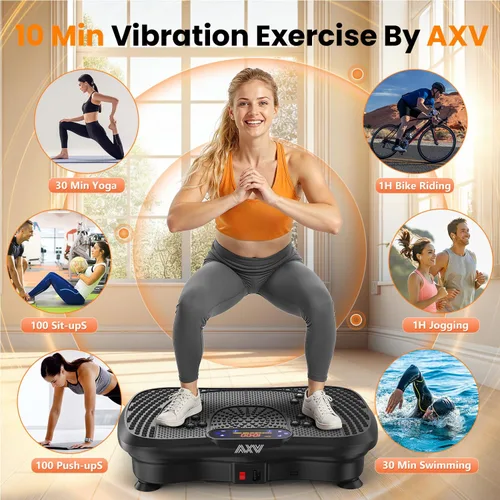 Vista 2 de AXV Placa de vibración para fitness, máquina de ejercicio, vibración, agitación, cuerpo completo, agitador, soporte vibrador, tabla para agitar
