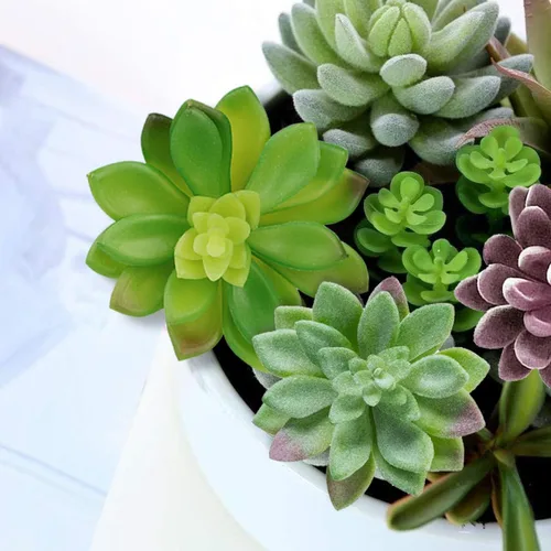 Vista 4 de Anoak Plantas suculentas artificiales, juego de 16 piezas de suculentas falsas sin maceta, decoración floral de alta calidad para decoración floral