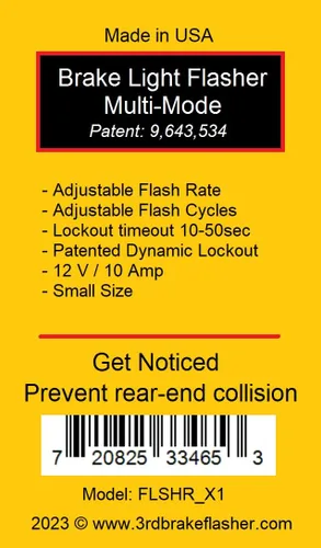 Vista 2 de Módulo intermitente para luz de freno de vehículo. Luz de alerta de seguridad intermitente. Universal. Para motocicletas y automóviles. Modelo X1.