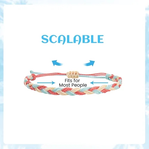 Vista 14 de String Boho Bracelet Ankle Adjustable Beaded Anklets,Handmade Surfer Beach Bracelets,Colorful Braided Bracelets String Rope Anklets Bracelets