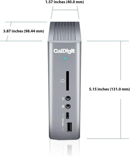 Vista 13 de CalDigit TS3 Plus Thunderbolt 3 Dock - Carga de 87W, 7 puertos USB 3.1, USB-C Gen 2, DisplayPort, ranura para tarjeta SD UHS-II, Gigabit Ethernet