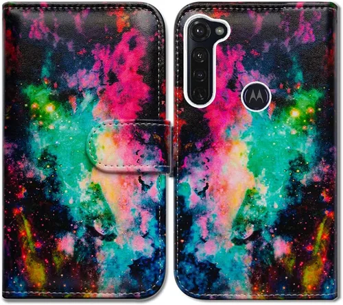 Vista 17 de Bcov Funda para Moto G Stylus/Moto G Pro, color verde pájaro negro con tarjetero y soporte para tarjeta y soporte para Motorola Moto G Stylus/Moto G