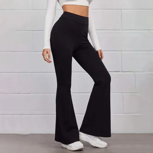 Vista 2 de JPVDPA Pantalones de yoga para mujer, de cintura alta, cruzados, suaves, elásticos, acampanados, para entrenamiento, casual, corte de bota