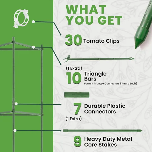 Vista 2 de Jaula de tomate – Estacas grandes de enrejado y estructuras de soporte para plantas para verduras y plantas trepadoras – Jaulas altas para tomate