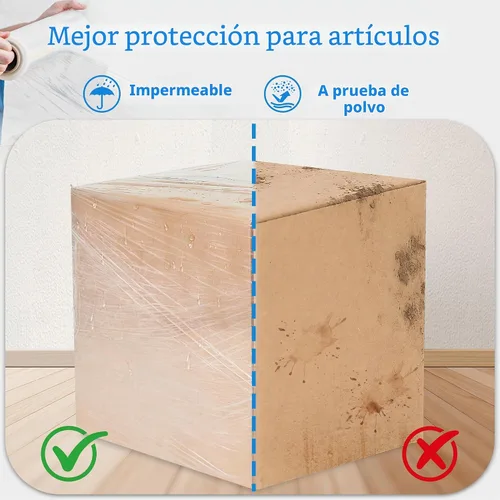 Vista 4 de NEXCOVER Envoltura Elástica de 18 Pulgadas - 1200 Pies Calibre 60, 1 Rollo de Película Elástica Autoadhesiva de Plástico Transparente