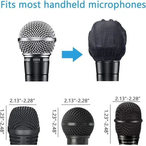 Vista 2 de 400 PCS (paquete de 200) Fundas de Higiene para Micrófono Desechables No Tejidas de Mano Cubierta de Micrófono Pantalla Antiviento Tapa Protectora