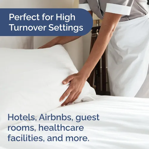 Vista 5 de Pack of 2, Twin Size 3 Piece Sheet Set - Breathable & Cooling - White