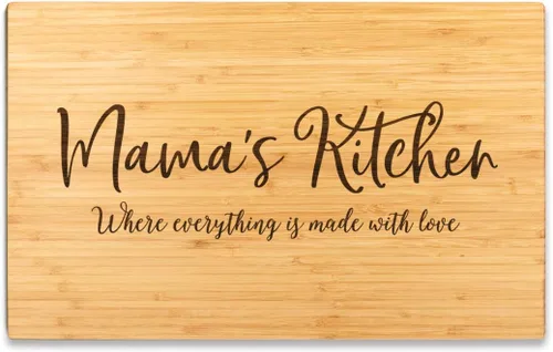 Vista 16 de Andaz Press Tabla de cortar grande de madera de bambú, 17.75 x 11 pulgadas, Aunt's Kitchen Where Everything is Made With Love, 1 paquete, tabla