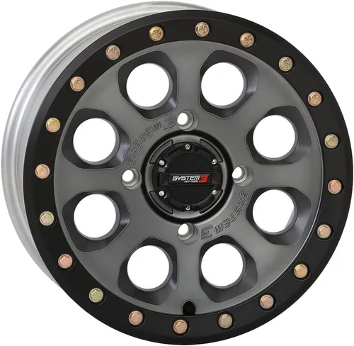 Vista 2 de Bundle - 9 Artículos: System 3 SB-7 Ruedas de 14" Titanio (4+3) Neumáticos XG Crawler de 32" [4x137 Patrón de pernos 12mmx1.5 Kit de lengüetas]