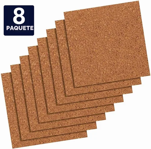 Vista 2 de Cuarteto de azulejos de corcho, paneles de corcho para pizarra 12 x 12 x 3/16 pulgadas, natural, paquete de 8 (108)