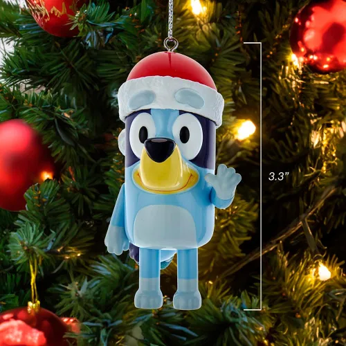 Vista 3 de Kurt Adler BL1221 - Molde de soplado Bluey con sombrero de Papá Noel, 3.3 pulgadas, multicolor