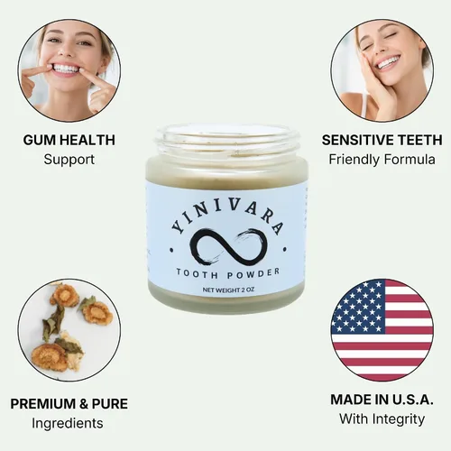 Vista 3 de Polvo dental Gum Health, para dientes sensibles con ginseng, menta y clavo de olor, suministro para 6 meses, fabricado en Estados Unidos, fórmula