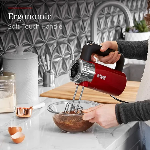 Vista 5 de Remington Russell Hobbs MX3100RDR - Batidora de mano estilo retro, 4 velocidades + Turbo Boost, color rojo