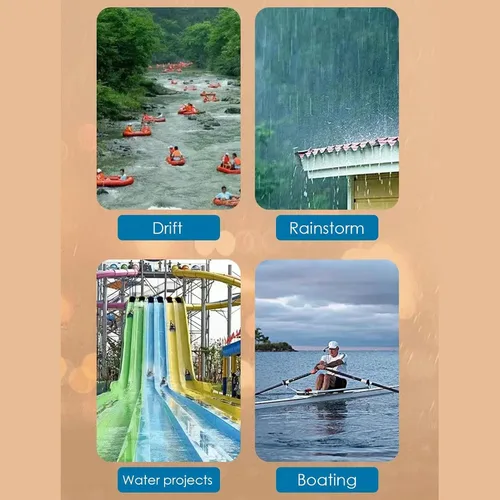 Vista 6 de Ropa de lluvia para mujer, abrigo de compresión de PE Rafting, impermeable ligero para hombre, abrigo de compresión impermeable estilo tarjeta