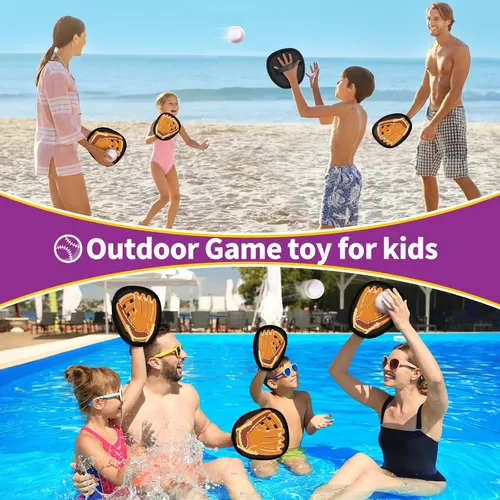 Vista 5 de SpringFlower Juego de atrapar y lanzar, juguete deportivo al aire libre para niños pequeños, juego de pelota de palo para atrapar bolas, regalos