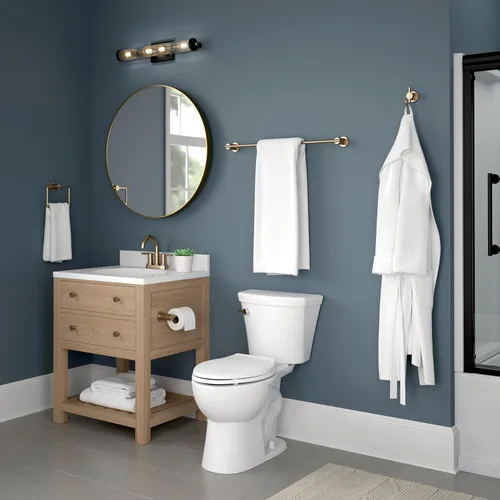 Vista 10 de Delta Soporte de papel higiénico giratorio Bronce champán Soporte de pared Accesorios de baño Nicoli