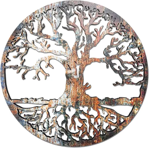 Vista 10 de Venovez Árbol de la vida Arte de pared Opción de madera o metal Decoración del hogar, decoración de oficina, colgante de pared Árbol redondo Regalo