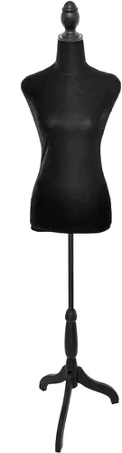 Vista 10 de Maniquí femenino Torso Vestido Forma Maniquí Cuerpo Maniquí de costura con trípode de plástico Base Soporte 58"-67" Altura ajustable