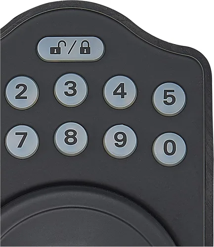 Vista 4 de Amazon Basics Teclado electrónico, cerradura de puerta de entrada sin llave con cerrojo y mango, teclado para puerta delantera con pomo, cerraduras