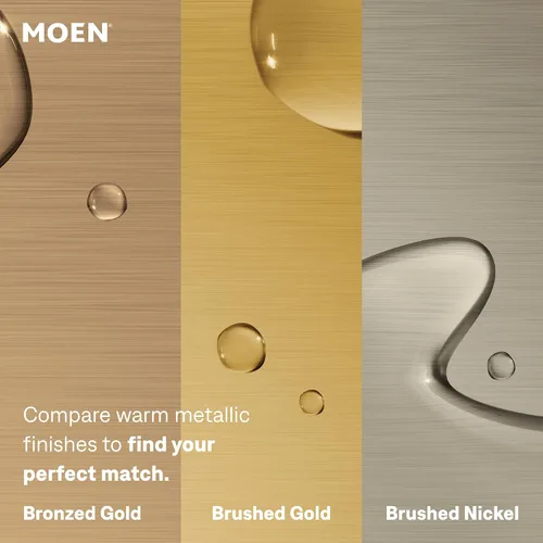 Vista 6 de Moen 84022BZG Ronan - Grifo de baño central de 2 manijas, color dorado Drenaje a presión