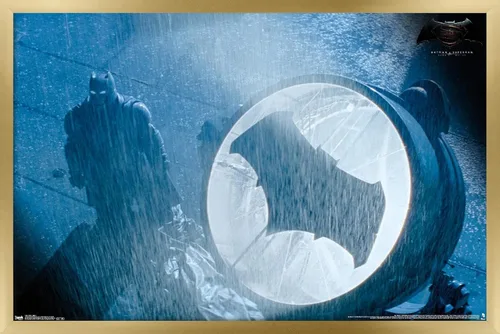 Vista 15 de Trends International Película DC Comics – Batman v Superman – Póster de pared de señal, 14.725 x 22.375 pulgadas, versión enmarcada de madera