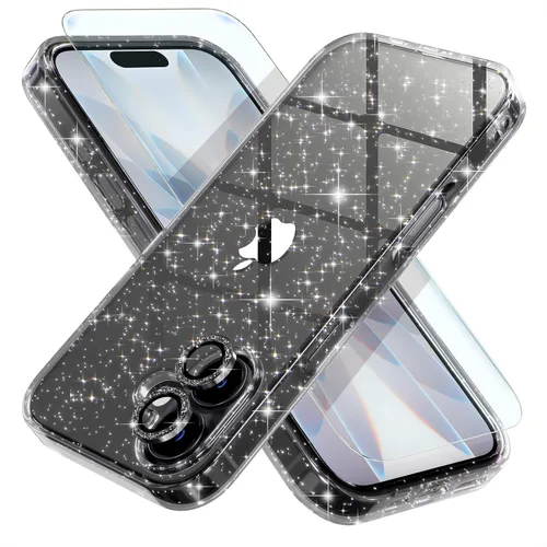 Vista 49 de Choiche, funda para iPhone 14 de mujer, brillante, protección de grado militar, 2 cubiertas de lentes de cámara Diamond, 2 protectores de vidrio