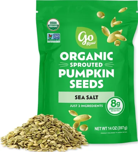 Vista 9 de Semillas germinadas y orgánicas mixtas Go Raw, 13 oz, sin sal, Keto, Kosher, superalimento