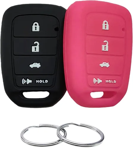 Vista 7 de REPROTECTING Funda de goma de silicona para llavero compatible con Honda Accord CR-V Civic Crosstour Fit (solo compatible con llavero recto)