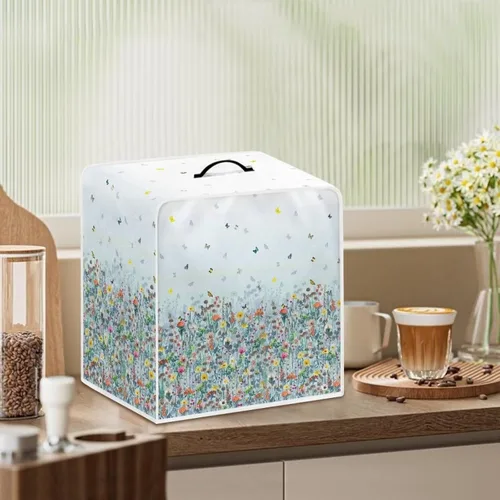 Vista 81 de Funda para cafetera, poliéster, azul, se adapta a la mayoría de máquinas de café estándar, protector resistente al polvo, huellas dactilares Playa