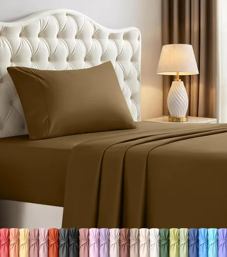 Vista 107 de Utopia Bedding - Juego de sábanas de microfibra cepillada, resistente al encogimiento y a la decoloración, de fácil cuidado, 3 piezas, tamaño Beige