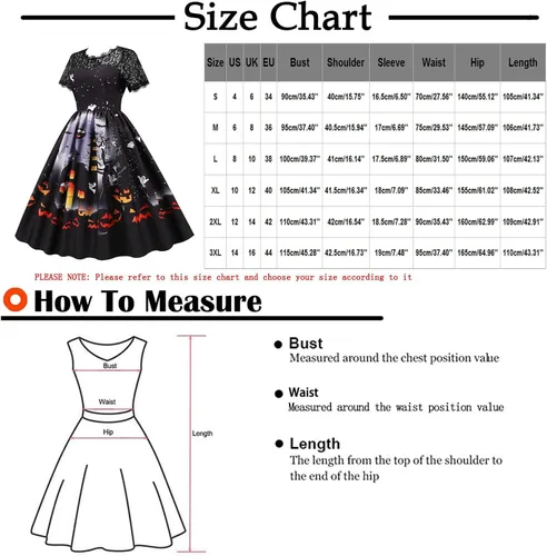 Vista 3 de Disfraces de Halloween para mujer, vestido con cuello en V, manga corta con cremallera y panel de encaje