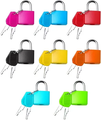 Vista 8 de 10 piezas de cerraduras de equipaje con llaves, cerraduras de casillero pequeñas, cerraduras de maleta, cerraduras metálicas con llave para gimnasio