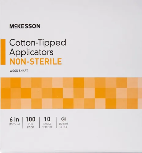 Vista 7 de McKesson - Hisopo aplicador con punta de algodón, no estéril, 6 pulgadas, 100 unidades Eje de madera
