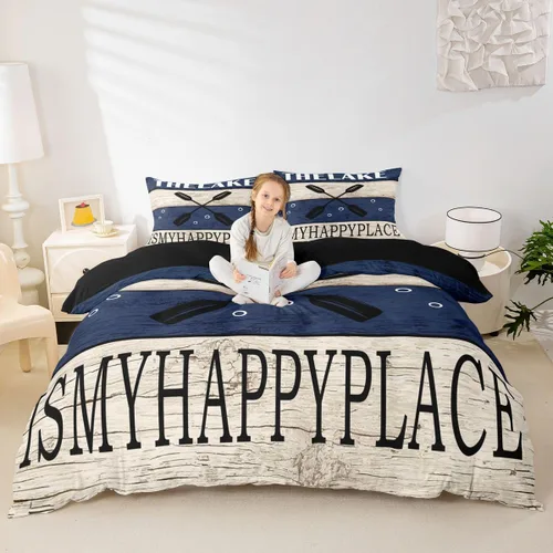 Vista 25 de Erosebridal Funda de edredón de ancla náutica, juego de ropa de cama con brújula oceánica, tamaño individual para niños, adolescentes, adultos