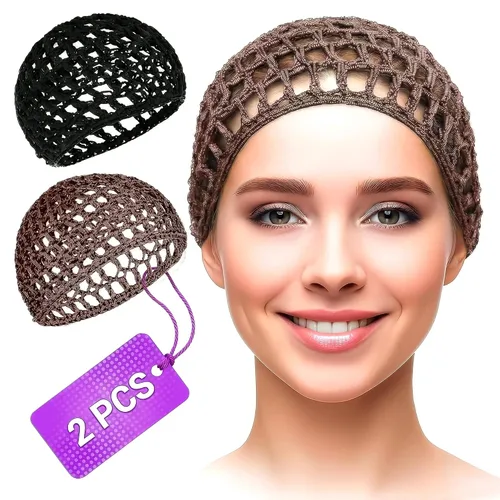 Vista 16 de KETAR 4 redes para el cabello para dormir, 5.5 x 7, gorra de malla viscosa Red para el cabello para prensa de seda; suave y cómoda para un uso