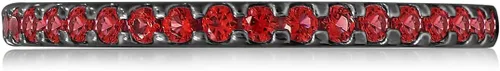 Vista 6 de Tienda Collection Plated Sterling Silver Round-Cut All-Around Band Ring made with Infinite Elements Zirconia