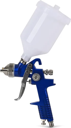 Vista 10 de Dedoes - Pistola pulverizadora HVLP de 1,3 mm con taza de plástico de 600 ml - Herramientas de pintura fáciles - Pulverizador de pintura de grado