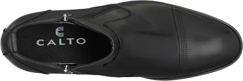 Vista 4 de CALTO Zapatos de elevación invisibles para hombre con aumento de altura Botas ligeras de cuero de primera calidad con cremallera 3.2 pulgadas más