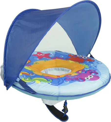 Vista 5 de Aqua Leisure - Barco para bebé autoinflable con asiento ajustable, toldo retráctil y protección solar