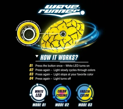 Vista 8 de Wave Runner Balón de fútbol LED impermeable que brilla en la oscuridad para niños, adolescentes y adultos - Fútbol iluminado incluye bomba