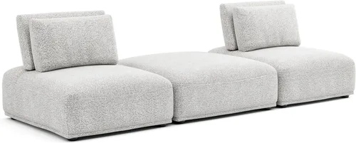 Vista 26 de Furniture of America Tatiana Modern Boucle - Sofá modular de 2 plazas con respaldo ajustable para sala de estar, oficina, combinación libre Boucle