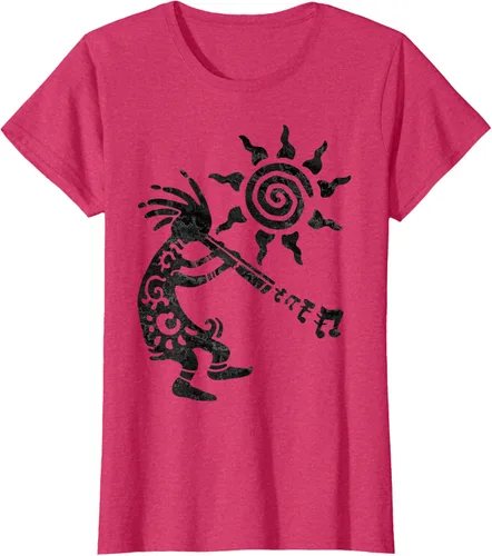 Vista 9 de Native American Kokopelli Musican With Flute 2 - Camiseta divertida para fanáticos, Blanco, S