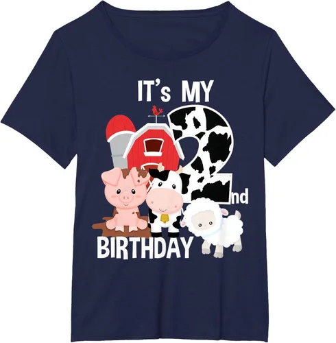 Vista 17 de Camiseta para fiesta de 2 años con texto en inglés "It's My 2nd Birthday", Negro