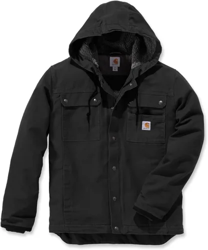 Vista 3 de Carhartt Chaqueta utilitaria con forro de sherpa de pato lavado de ajuste relajado para hombre Negro