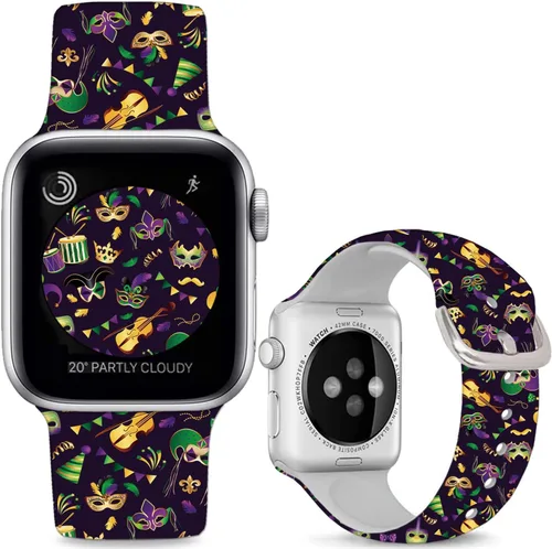 Vista 16 de Correas de silicona suaves compatibles con Apple Watch Band de 1.496 in 1.575 in 1.614 in 1.654 in 1.732 in 1.772 in 1.811 in 1.929 in, correa